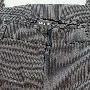 Lane Bryant Charcoal Pinstripe black with gray stripes Trousers